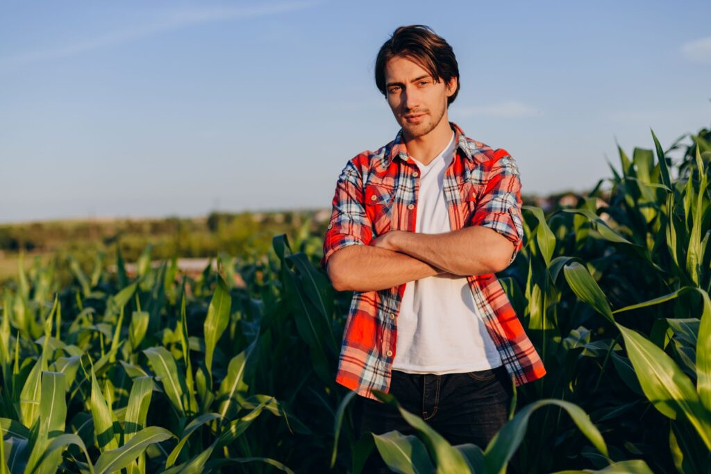 half length portrait of a agronomist in a corn f 2023 11 27 04 49 11 utc